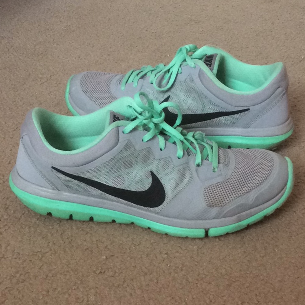 Gray and Teal Nike Sneakers